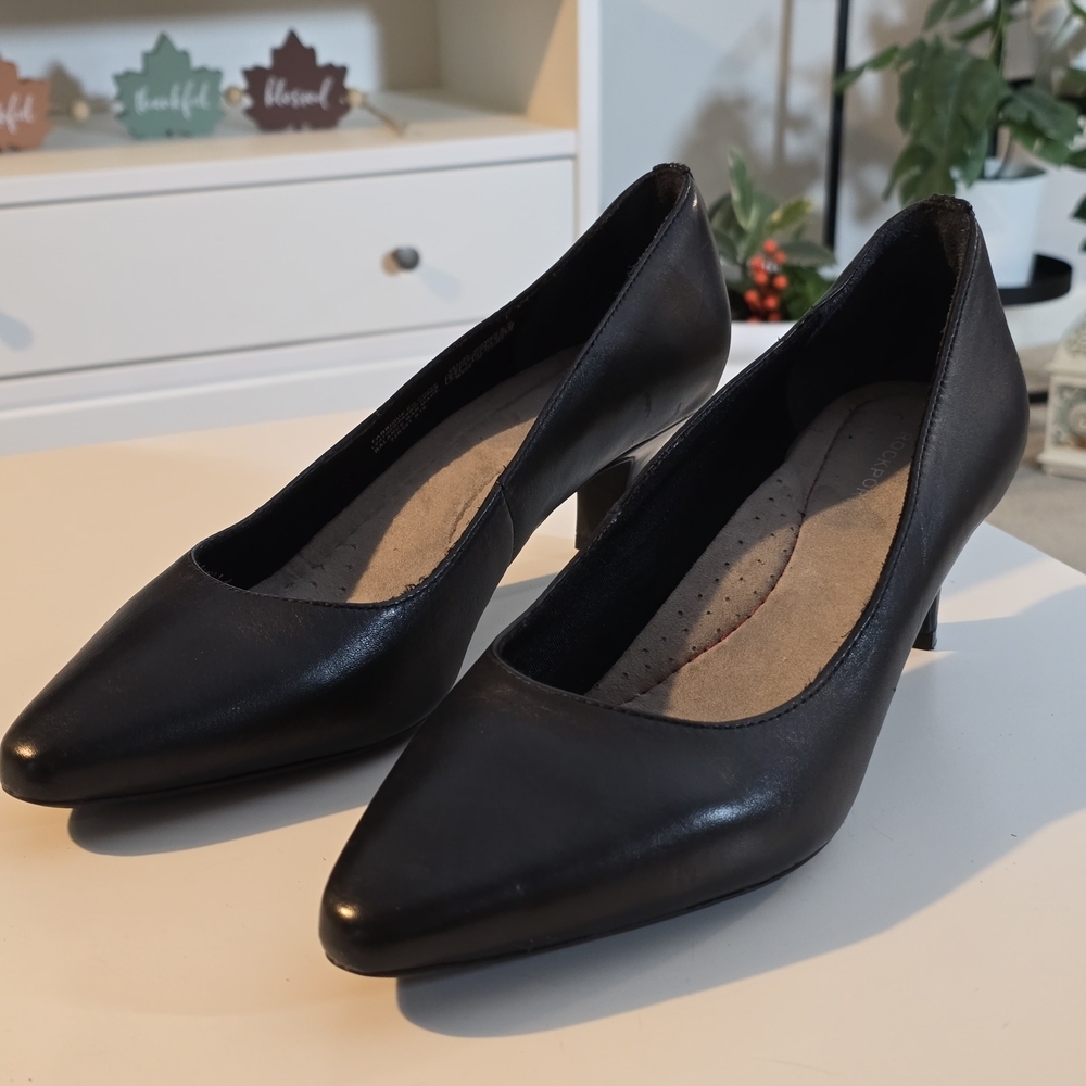 Rockport Classic Black Leather Heels Pumps